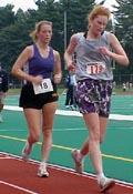 Eastler-Fishman followed by Rellinger at the Natinal One & Two Hour Racewalk Championship, Worcester, MA, 10/3/99