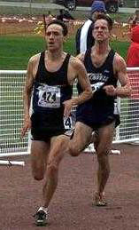 Bob Winn #474 passes Daniel Gonzales and takes second place. Photo courtesy of Mark Coddaire.