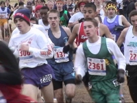 Mark Fraser, #137, broke out of the crowd to finish 22nd in the Youth Boys race. Photo courtesy of Nashua PAL