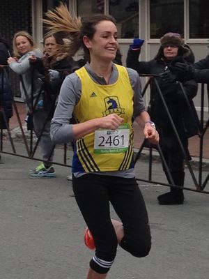 Katie Moraczewski won NB Half-Marathon (Photo: Jean Cann/USATF-NE)