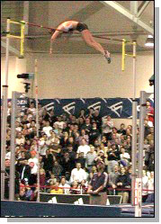 Stacy Dragila clears new American record of 15 feet, 5.5 inches. Photo courtesy of Jim Rhoades.
