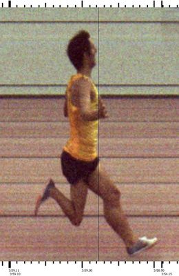 Corey Leslie's 3:58.98 became the first sub-4:00 miler in Rhode Island history. (Photo: Dave Wilbur Timing)