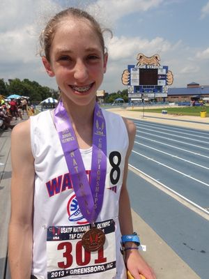 Clare Martin medalled in the 1500m at the 2013 USATF National Junior Olympic Track & Field Championships. (Photo: Emily Martin)