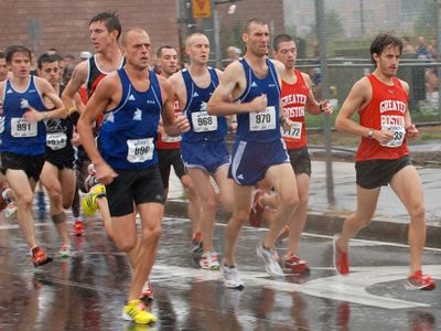 A rainy day for the 69th Annual Ollie 5 Mile Road Race in South Boston